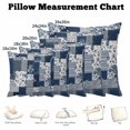 thumbnail image 5 of Throw Pillow Covers, Navy Blue Checkered 26x26 Pillow Covers for Couch/Sofa/Bed, Vintage Floral Plaid Aesthetics Decorative Square Linen Cushion Pillowcase for Home Decor, 5 of 9