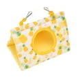 thumbnail image 2 of Hamaca triangular de poliéster para loros, diseño de piña amarilla, nido de pájaro, cama con agujero y 2 ganchos para cuatro estaciones, talla S, piña amarilla, 2 of 14