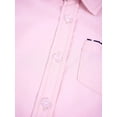 thumbnail image 6 of Sholeno Kids Boys Casual Short Sleeve School Shirts Turndown Collar Button Closure Polka Dots Print Pink 130, 6 of 7