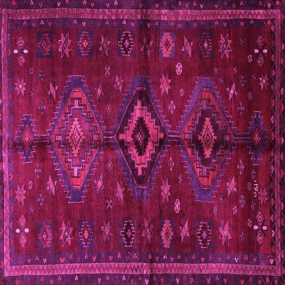 Ahgly Company Indoor Square Persian Pink Traditional Area Rugs, 7' Square