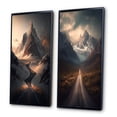 thumbnail image 3 of Designart "Endless Roads Through Misty Snowy Mountains II" Meadow Framed Wall Art Set Of 2 - Traditional Brown Framed Wall Art Set Of 2, 3 of 6