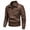 Brown, variant on Men's Spread Collar Full Zip Wind Resistant Jacket Long Sleeve Regular Fit Multi Pockets for Business Casual Daily Wear Brown XL