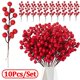 thumbnail image 2 of Ramo de flores artificiales de acebo y bayas falsas para Decoración de mesa, corona de navidad, regalos de Año Nuevo, bricolaje, 10/1 piezas, 2 of 4