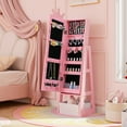 thumbnail image 2 of Gymax Kids Jewelry Cabinet w/ Full-Length Mirror Foldable Drawer Anti-toppling System, 2 of 9