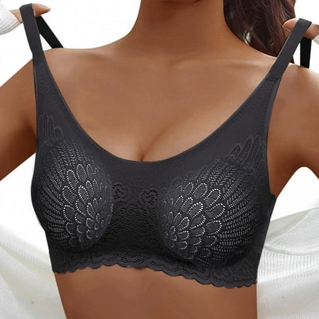 BLTIBY Women Sport Bras with Padded Underwear Dressy Fashion Breathable Yoga Lace Tank Bra Comfortable Running Vest Lingerie Plus Size White XL