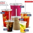 thumbnail image 3 of 32 oz Plastic Cups with Lids, 50 Pack - Disposable Iced Coffee Cups, Milkshake Cups, Boba, and Smoothies, 3 of 7