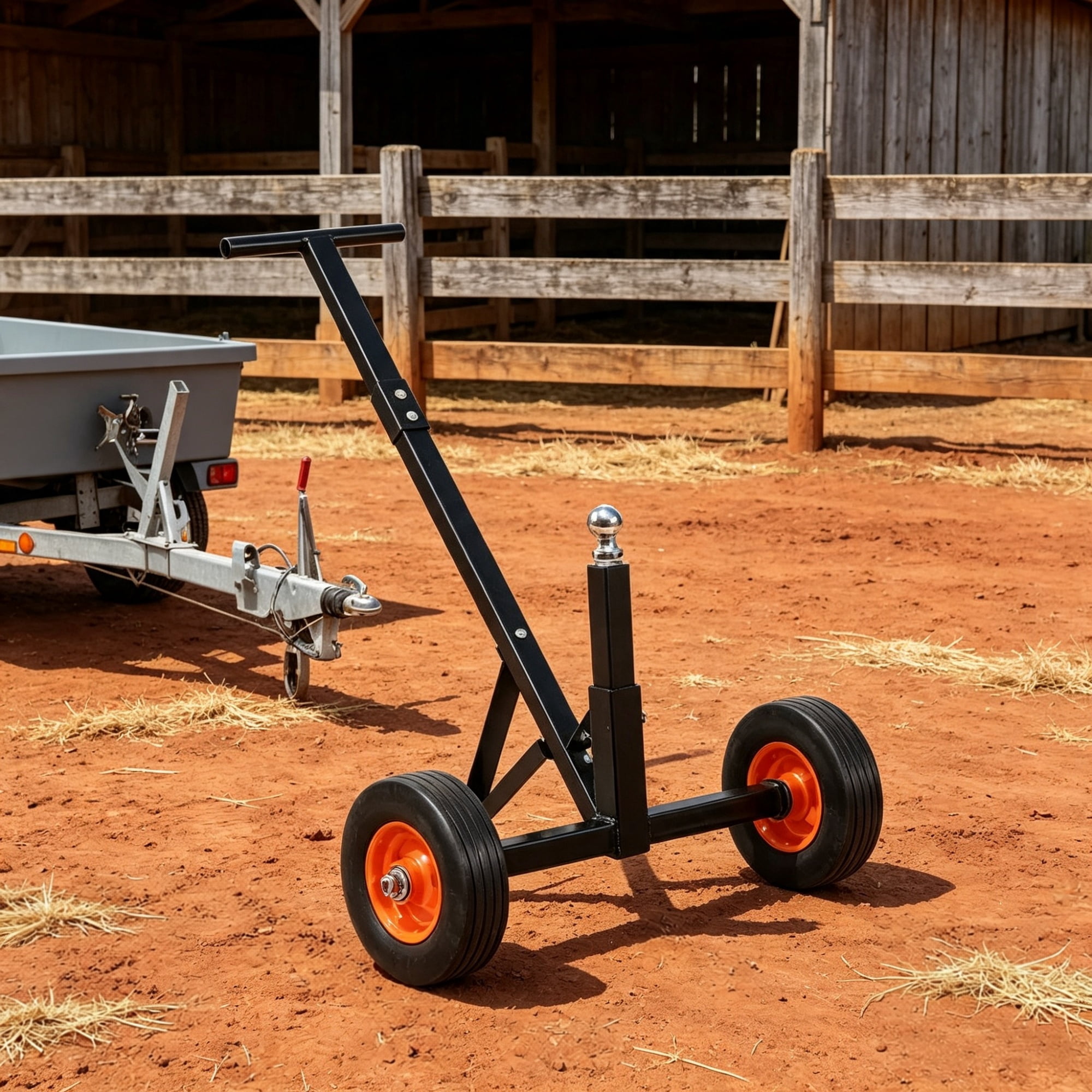 600lbs Trailer Dolly, with 1-7/8 in Hitch Ball & 10 in Solid Tires for RV & Boat