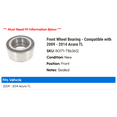 thumbnail image 2 of Front Wheel Bearing - Compatible with 2009 - 2014 Acura TL 2010 2011 2012 2013, 2 of 2
