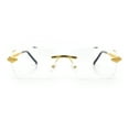 thumbnail image 4 of Rimless Serpent Snake Arm Luxury Clear Lens Rectangle Fashion Glasses Gold, 4 of 8