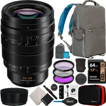 Panasonic 25-50mm F1.7 Lens Leica DG Vario-SUMMILUX LUMIX for Micro Four Thirds Mount Mirrorless Cameras H-X2550 Bundle with Deco Gear Photography Backpack + UV/Polarizer/FLD Filter Kit + Accessories