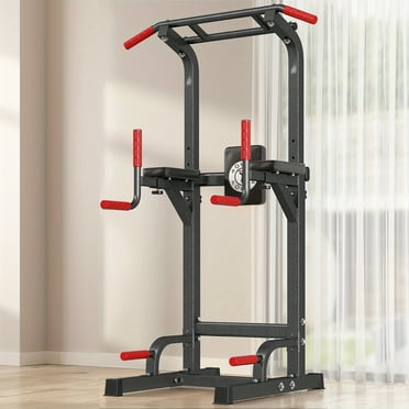 Pull-Up Bar Dip Station, Power Tower With A Backrest, Adjustable-Height Pull-Up Bar Stand, Multi-Function Home Gym Strength Training Fitness Apparatus 330LBS