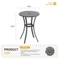 thumbnail image 3 of Vicllax Outdoor Round Small Bar Table Metal Modern Style for Garden Balcony (Diameter 27.6"), 3 of 8