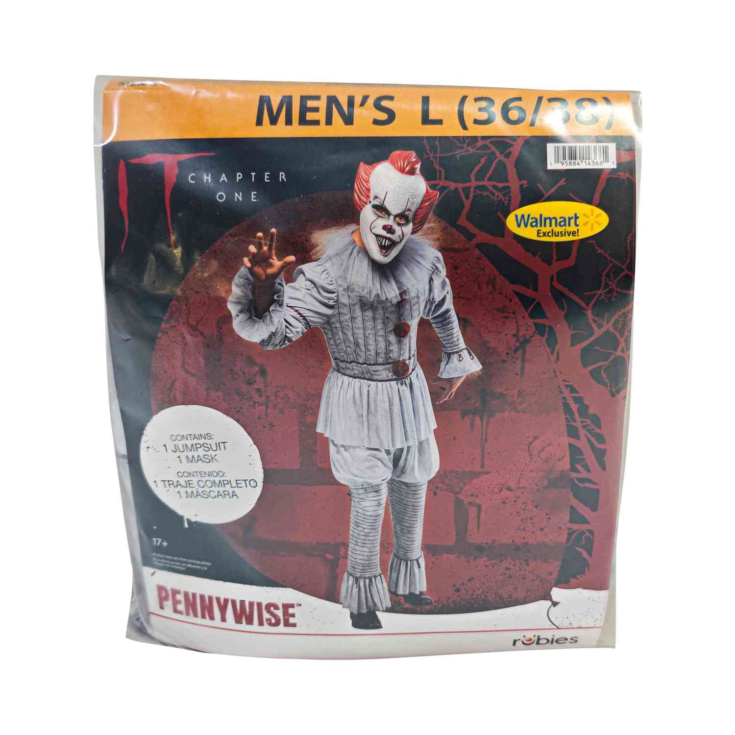 Pennywise It Halloween Costume for Adults, Men's Size M (32/34), by Rubies