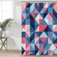 thumbnail image 5 of Blue Pink Abstract Shower Curtain, 60" x 72", Geometric Modern Art Waterproof Bathroom Curtain Washable Shower Curtain Set with 12 Hooks, 5 of 6