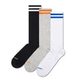 thumbnail image 1 of Happy Socks Calcetines unisex, paquete de 3 - Calcetines lisos, algodón, rayas, colores lisos, mezcla de algodón Blanco/Gris/Negro 36-40, 1 of 4