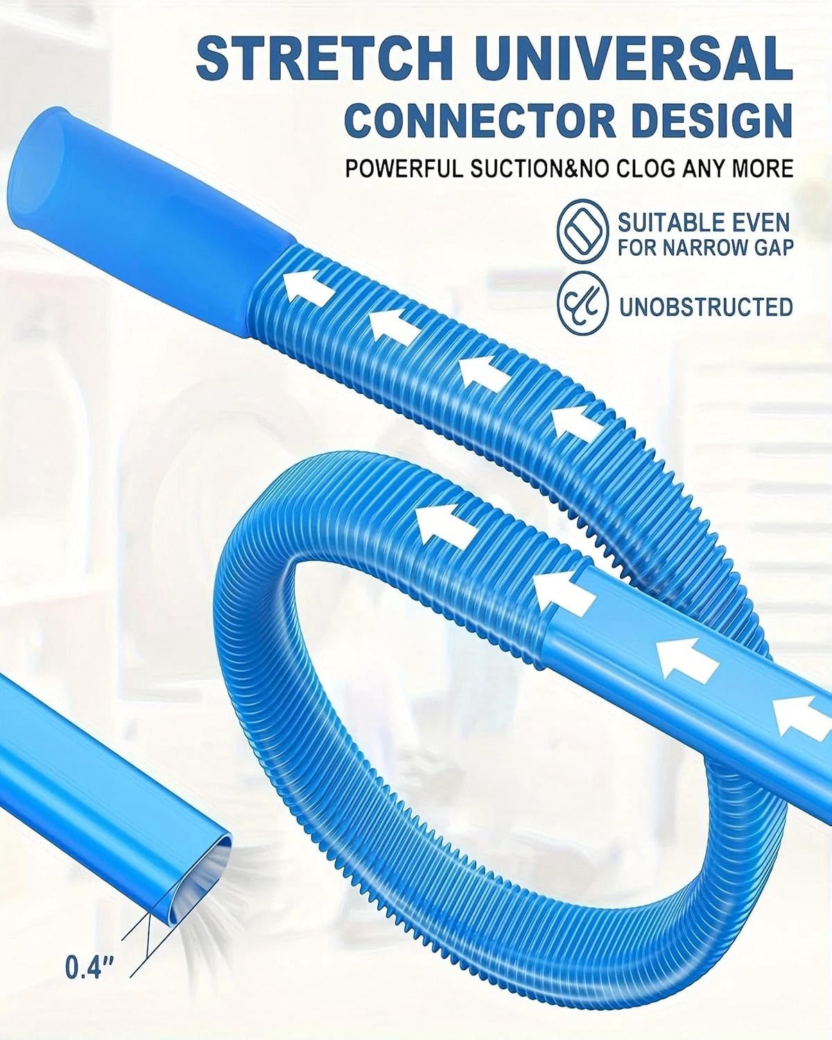 Dryer Lint Vacuum Attachment, Dryer Vent Cleaning Kit, Dryer Cleaning Hose, Vacuum Attachment for Dryer Vent with Most VacuumCleaner, Stretch Universal Connector (1Pcs)