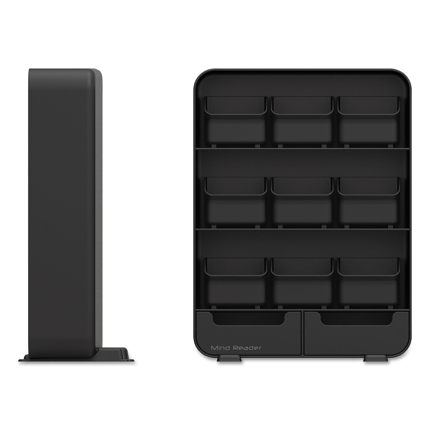 Mind Reader Baggy Nine-Drawer Tea Bag and Accessory Holder, 10.24 x 4.33 x 13.11, Black, Each