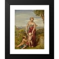 thumbnail image 2 of George Richmond 12x14 Black Modern Framed Museum Art Print Titled - A Woman with Two Children in a Hilly Landscape (1834), 2 of 5
