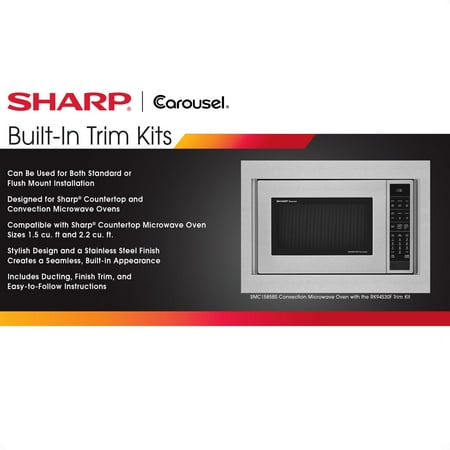 Sharp - 30 in. Built-In Microwave Trim Kit for SMC2266HS - Silver