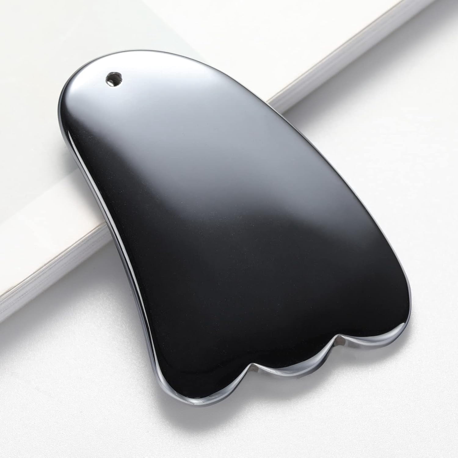 Terahertz Gua Sha Massage Tool Natural Guasha Stone Face Massager Scraper for Neck Body Scraping Spa Beauty Care 1Pcs (Color : 1)