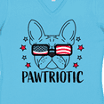 thumbnail image 4 of Inktastic Pawtriotic with French Bulldog  in American Flag Sunglasses Women's V-Neck T-Shirt, 4 of 5
