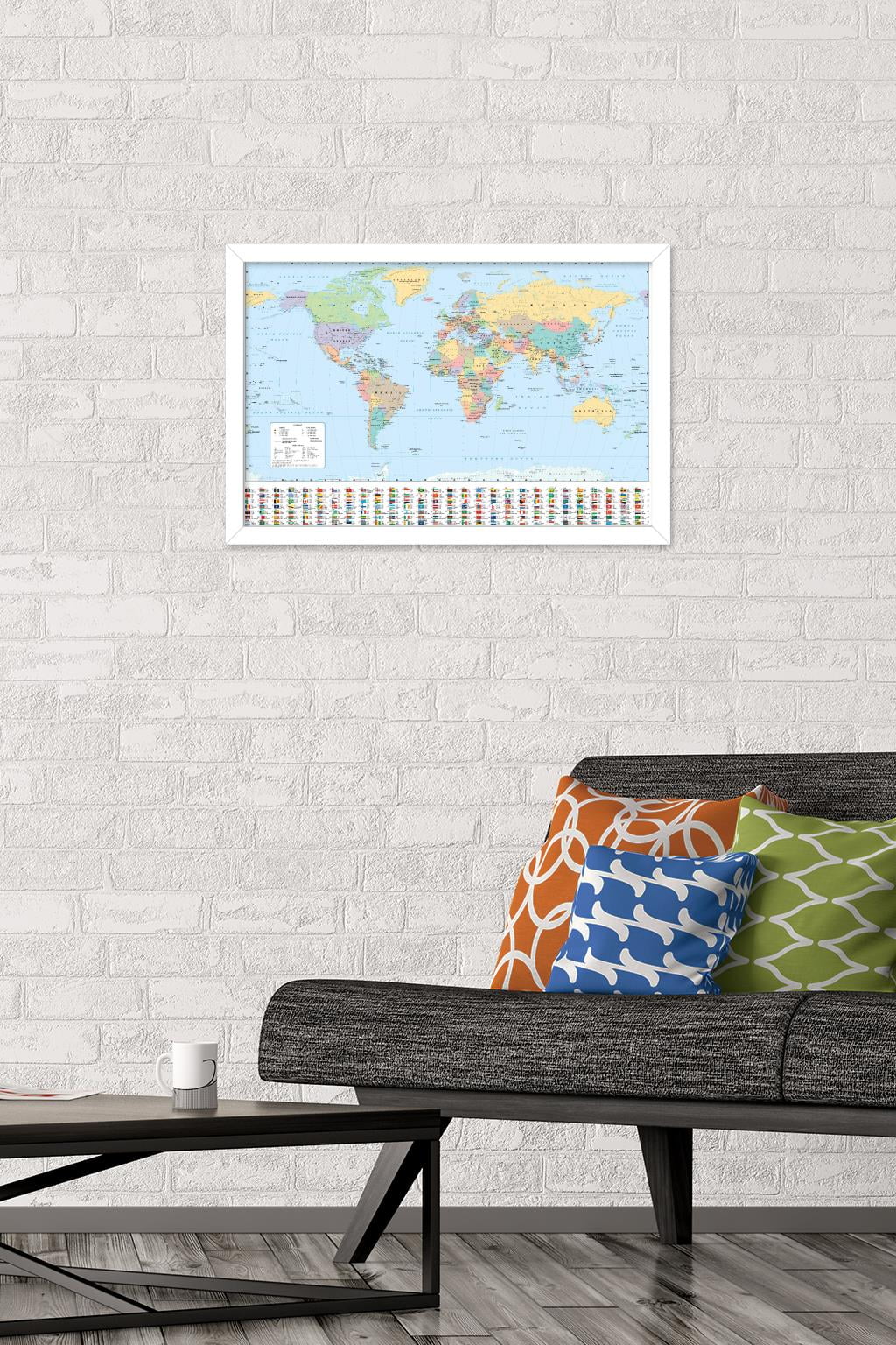 World Map 2023 Wall Poster, 22.375