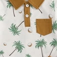 thumbnail image 4 of mgoYE Baby Boy Clothes 6-9 Months Toddler Baby Boy Clothes Tropical Vacation Summer Outfits Button Short Sleeves Hawaiian Beach Shirts & Shorts with Pockets(Brown,6-12 Months), 4 of 7