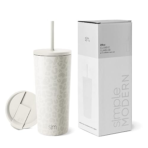Vaso aislante moderno, sencillo, con tapa y pajita, 590 ml Simple Modern NA
