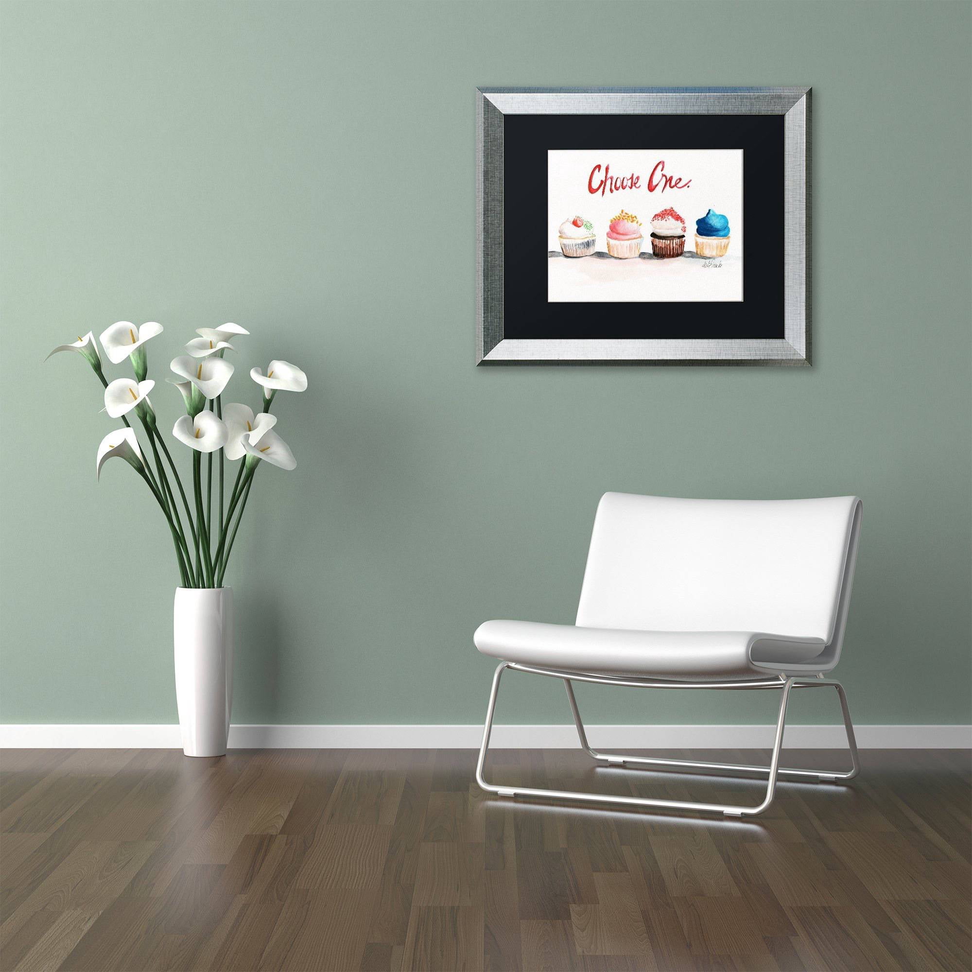 Trademark Fine Art "Dans la Ferme Cow" Canvas Art by Jennifer Redstreake Black Matte, Silver Frame