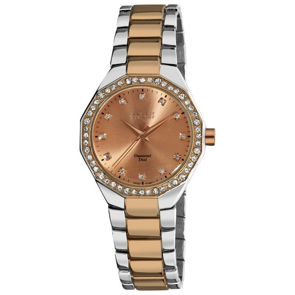 Women's Diamond Water-Resistant Swiss-Quartz Two-Tone Bracelet Watch