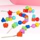 thumbnail image 5 of Juguetes con cuentas de encaje,Juguete de actividad de bloques de construcción de cuentas de cordones de madera,Ensartar cuentas de madera Cordón Enhebrar juguetes,Lacing Beads Fine Motor, 5 of 6