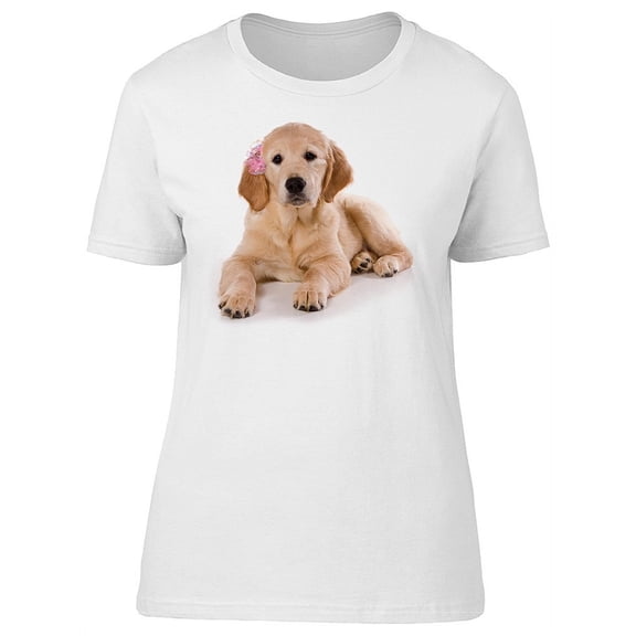 Cute Beige Puppy Labrador T-Shirt Women -Image by Shutterstock, Female Medium