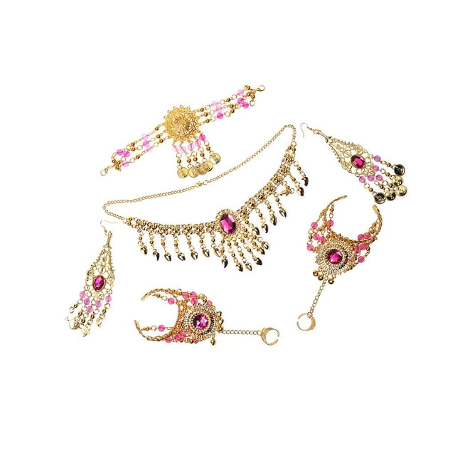 Conjunto de Disfraces de Joyas para Danza Del Vientre Yinane con Borlas de Monedas