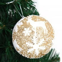 Shatterproof Christmas Ornaments 3.15 Inch Foam Ball, Snow Frosted Glitter Christmas Tree Decorations with Elegant Sparkle, Lightweight Hanging Balls for Xmas Tree Wreath and Mantle