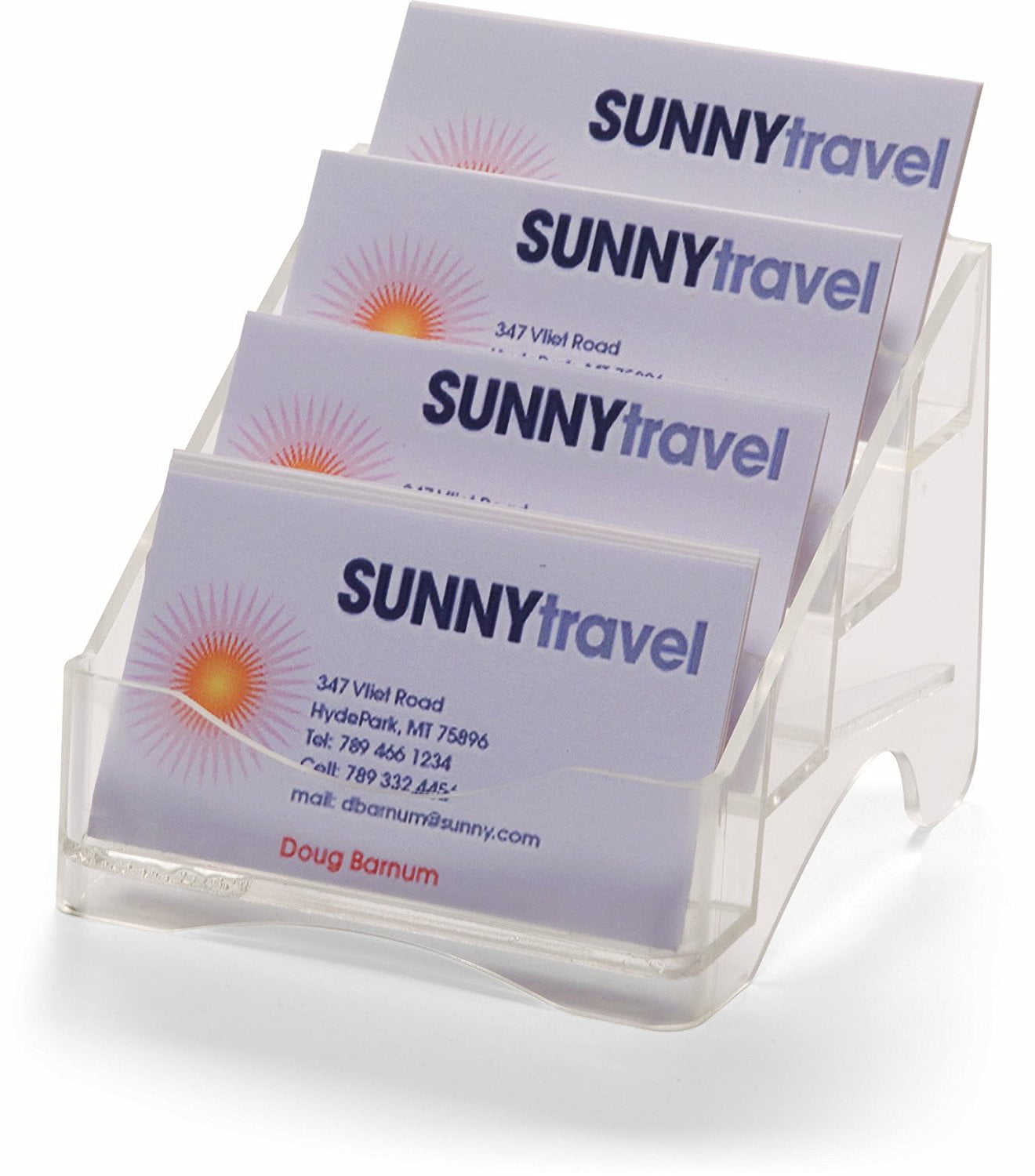 "Business Card Holder Rack, 4Tier, Clear (23015), For standard size