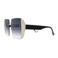 thumbnail image 3 of Womens Glitter Luxe Rimless Chic Butterfly Designer Sunglasses Black Smoke, 3 of 4
