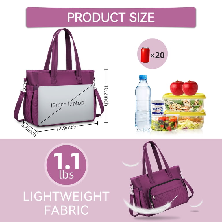 Holuxer Large Insulated Lunch Tote for Women, Purple photo 2