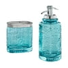 The Pioneer Woman Amelia Traditional 2 Piece Solid Print Glass Bath Accessories Sets, Teal Blue