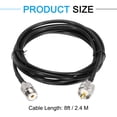 thumbnail image 2 of Uxcell 1PCS RG58 Coaxial Cable 8ft/2.4 M, UHF PL-259 Male to UHF SO 239 Female Coax Cable, 2 of 5