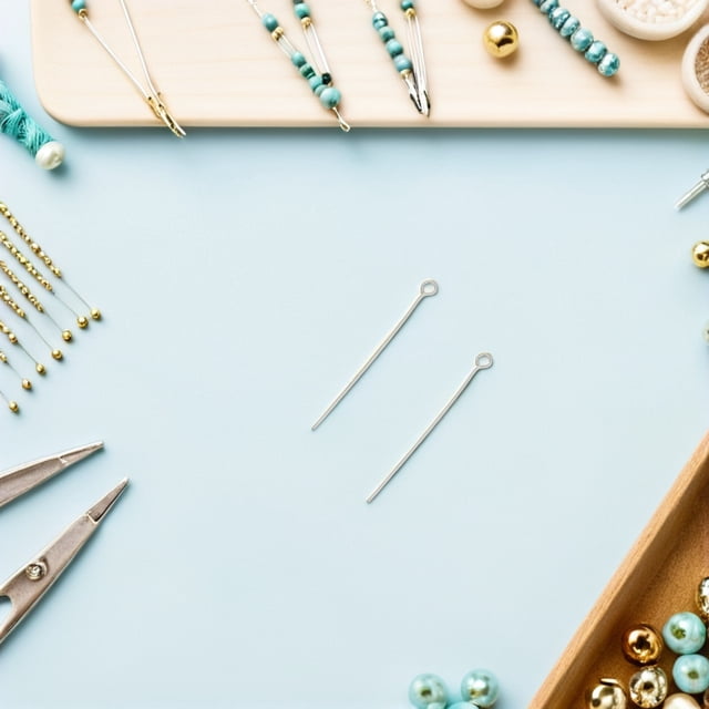 PENIKOKO 300Ud Pines Para Joyas Con Ojo Abierto De Acero Duradero En Color Plata