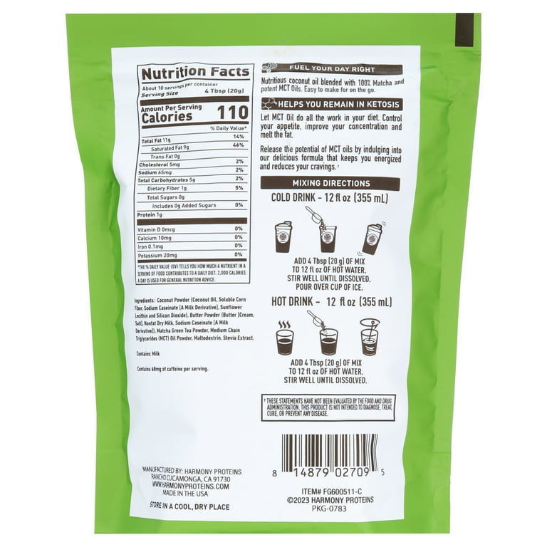4 pack) Frozen Bean Keto Matcha Green Powdered Tea 7oz 4 Pk