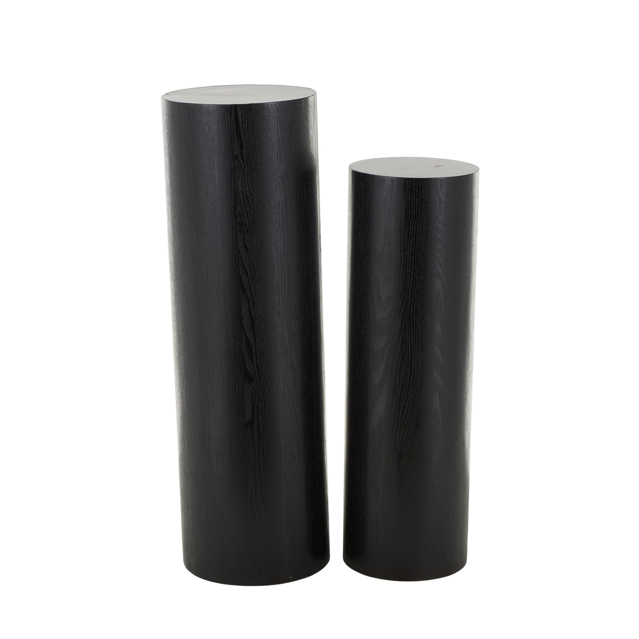 DecMode 40", 34"H Black Wood Handmade Pedestal Pedestal Table, 2-Pieces