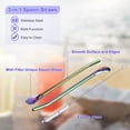 thumbnail image 3 of 2Pack 7.1" Stainless Steel Straws Spoons with Filter 2Pcs Cleaning Brushes, Colorful, 3 of 6