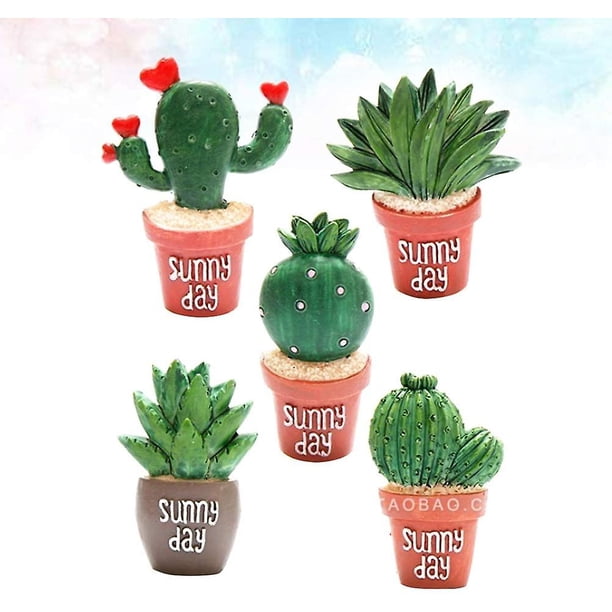 5 piezas de imanes de cactus lindos imán de nevera imán de nevera imán de armario imanes decorativos imanes de cocina de cactus decoración del hogar (estilo aleatorio). Afortunado Sencillez