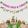 thumbnail image 6 of Young Wild and Three Birthday Decorations for Girls - Young Wild & Three Banner, Wild Animal Birthday Banner, Jungle Safari Theme Party Decorations for 3rd Birthday, 6 of 7