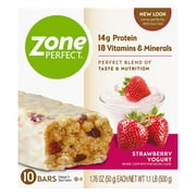 ZonePerfect Protein Bars, Snack For Breakfast or Lunch, Strawberry Yogurt, 10 Bars