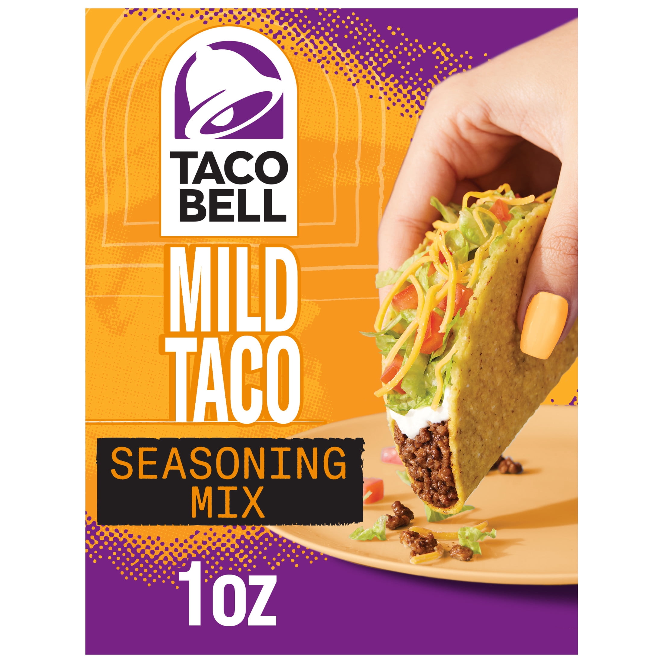 Taco Bell Mild Taco Seasoning Mix, 1 oz Packet, Mexican-Style Flavors for Tacos, Burritos