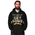 thumbnail image 4 of Curl Up and Get Some Bacon Couple Men's Big & Tall Graphic Hoodie Brisco Brands 2X, 4 of 5