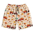 thumbnail image 3 of Uemuo Pumpkins On Red Car And Tractor Pattern Men's Swim Trunks Hawaiian Beach Bathing Suit Swimsuits Beach Quick-Dry Shorts with Pockets-, 3 of 9