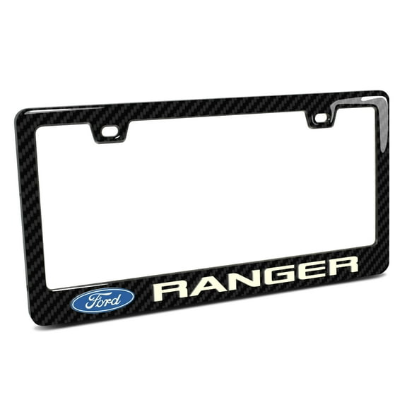 iPick Image for Ford Ranger 3D Night Glow Luminescent Logo on Real Carbon Fiber ABS License Plate Frame, Official Licensed